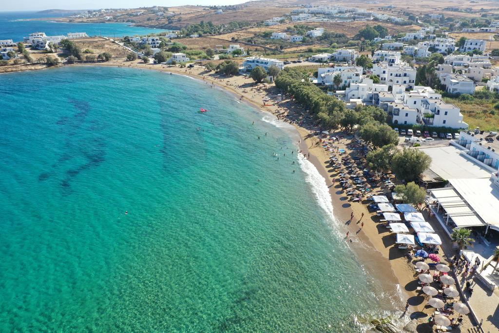 Logaras beach Paros — sandy beach with seaside tavernas